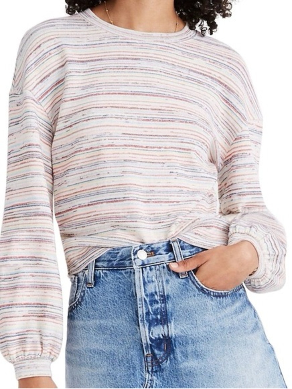 Madewell Bubble Sleeve Cropped Sweater